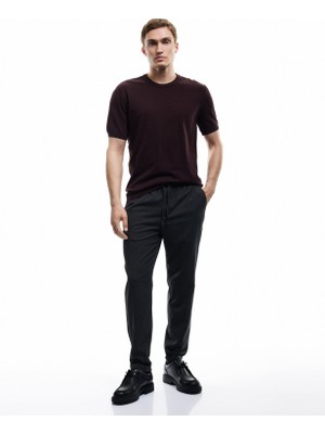 Beli Bağcıklı Katlamalı Paça Cep Detaylı Slim Fit Pantolon