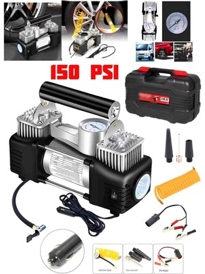 İyisi Yok Çift Pistonlu Set 150 Psi 85 Lt Araba Bot Lastik Şişirme Pompası