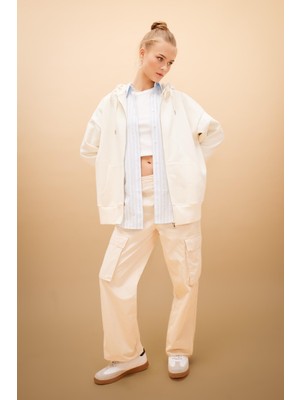 DeFacto Gabardin Pantolon Straight Fit Standart Boy Yüksek Bel Kargo Cepli B0625AX24SP