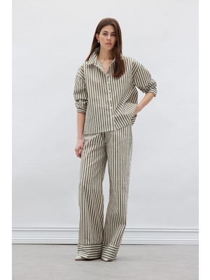 DeFacto Wide Leg Kumaş Pantolon Çift Cepli Yüksek Bel Geniş Paça F0259AX25SM