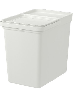 IKEA Hållbar Çöp Kutusu 22 Lt Açık Gri Kapaklı Istiflenebilir Geri Dönüşüm Çöp Kovası