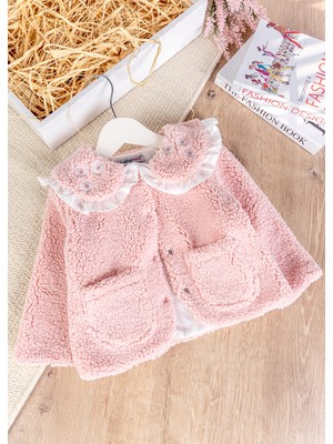 Babymod Kız Bebek Welsoft Kışlık Mont Hırka Peluş Model Uzun Kol Cepli