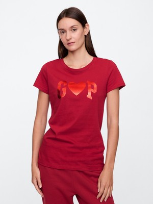 Gap Kadın Bordo Gap Logo T-Shirt