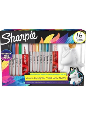 16'lı  Sharpie Fine Markör Seti Kumbaralı Renkli Kalemler ile Yaratıcı Projeler İçin