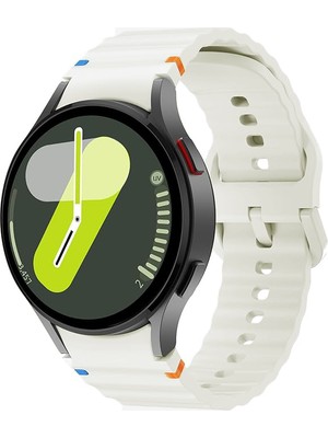 Samsung Galaxy Watch 4 5 6 7 Fe 40 44 Classic 42 43 46 47 mm Kordon Dekoratif Örgü Çizgili Spor Silikon Kayış