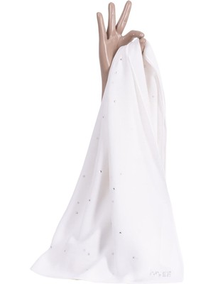 Caz Taşlı Şal Ekru