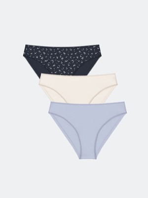 Lcw Dream Lacivert Baskılı Bikini Külot 3'lü Paket