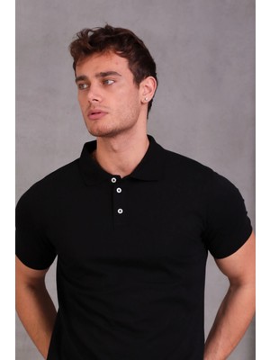 Erkek Slim Fit Pamuklu Yumuşak Doku Nefes Alan Kumaş Yakalı Tişört