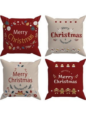 Evdek Christmas 4'lü Kırlent Kılıf DS27