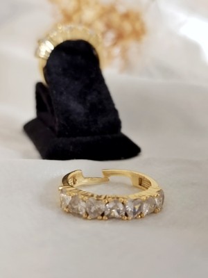 Ladybirdbujiteri Kalp Zirkon Taşlı Ayarlanabilir Çelik Beştaş Yüzük