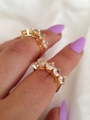 Ladybirdbujiteri Zirkon Taşlı Beştaş Çelik Yüzük Kare Model