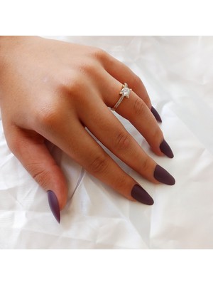 Ladybirdbujiteri U Kesim Zirkon Taşlı Ayarlanabilir Tektaş Çelik Yüzük