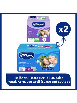 Canped Xl Bakım Paketi – 23 Hasta Bezi + 30 Yatak Koruyucu