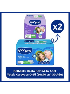 Canped M Bakım Paketi – 23 Hasta Bezi + 30 Yatak Koruyucu
