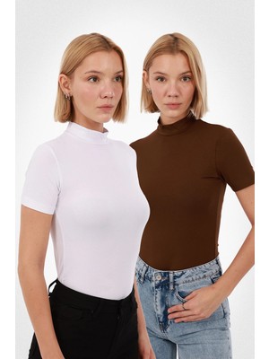 Kadın Kısa Kol Bluz 2'li Set