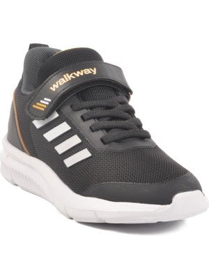 Walkway Fav 100 F Siyah-Beyaz Hafif Esnek Çocuk Spor Ayakkabı