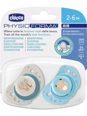 Physioforma Air 2'li Silikon Emzik 2-6 Ay Erkek