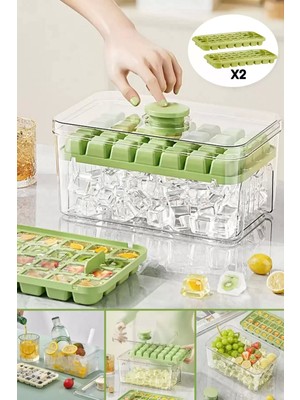 Berdina Home Nesil Basmalı 56 Bölmeli Buz Kalıbı Buzluk Multicolor Silikon Malzeme ile Taşınabilir Kullanım