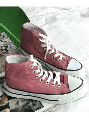 Platform Taban  Bilekli Cnv Keten Ayakkabı