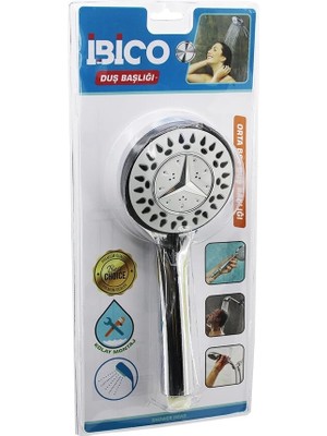 Mercedes Orta Yuvarlak- Bombeli=9.5cm Duş Başlık Kademeli Krom Gövde- Siyah Kenar-Iğnesap:13.5cm