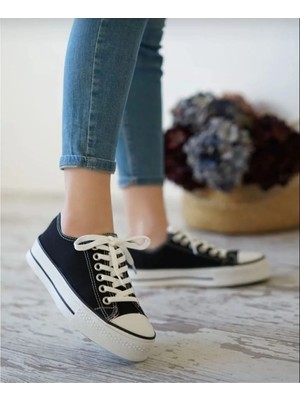 Kısa Platform Tüksek Cnv Keten Ayakkabı