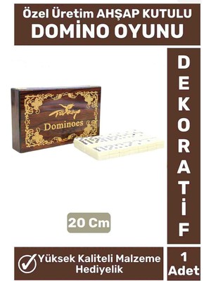 Premium Üretim Ahşap Kutulu Domino Taşları Oyunu Zeka Strateji Oyunu Turkey Yazılı Hediyelik Seti