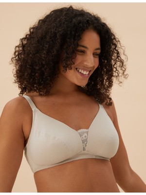 Marks & Spencer 3'lü Dantel Detaylı Balensiz Pamuklu Sütyen Seti