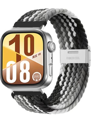 Watch Fit 3 / Fit 4 Uyumlu Solo Loop Örgü Kumaş Kordon – Metal Klipsli, Ayarlanabilir, Yumuşak ve Hafif Bileklik