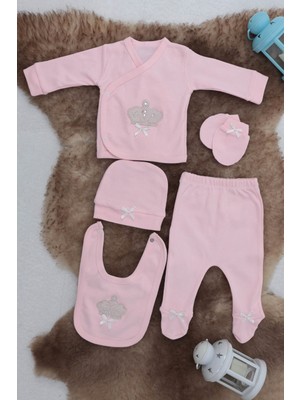 5 Parça Hastane Çıkışı Zıbın Seti 0-3 Ay - Queen