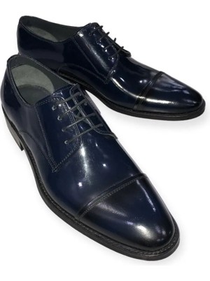 Özel Üretim Hakiki Iç Dış Deri Lacivert Rugan Erkek Ayakkabı (36,37,38,39,40,41,42,43,44,45,46,47,48,49)Numara