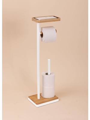 The Mia Tepsili Tuvalet Kağıdı Standı Beyaz GLV0757