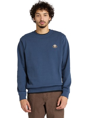 Timberland Tree Logo Patch Crewneck Erkek Mavi Sweatshirt TB0A6HHKEYO1
