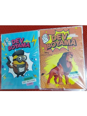 2 Adet Dev Boyama Kitabı (90CMX64CM)- (Minionlar / Aslan Kral Figürlü)