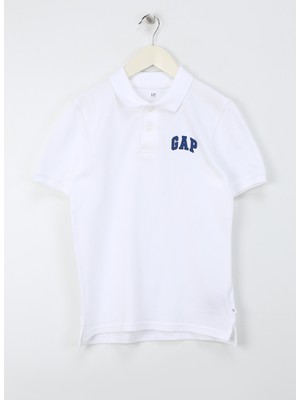 Gap Düz Beyaz Erkek Çocuk Polo T-Shirt 843607001