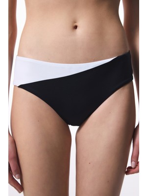 Siyah Beyaz Gina Hipster Bikini Altı
