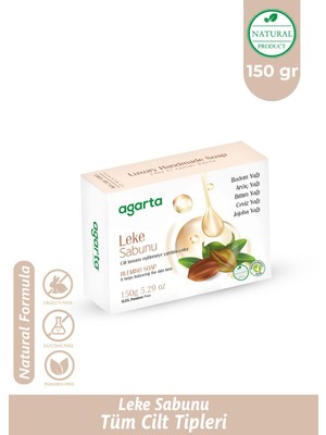 Agarta Doğal Leke Sabunu - Bitkisel İçerik, Cilt Tonunu Eşitleyici, SLS ve SLES İçermeyen, 150 gr (Tekli)