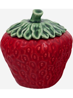 Bordallo Pinheiro Strawberries Kırmızı Seramik Saklama Kabı 450 Ml