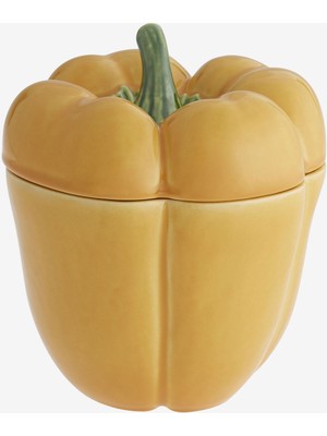 Bordallo Pinheiro Pepper Sarı Seramik Saklama Kabı 22 Cm