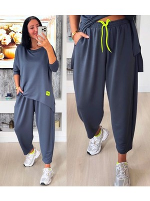 Tiana Kadın Iki Iplik Viskon Pamuk Kumaş Arma Detaylı Ikili Takım