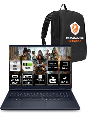 Dell Alienware 16 Aurora Core 9 270H RTX 5070 8GB Gaming Laptop 24GB RAM 256GB SSD 16" QHD+ 120Hz Win11 Pro + Per4 Çanta AC16250C932157WP391