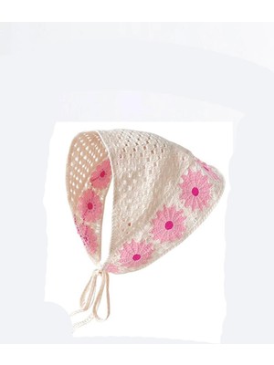 Floral Örgü Üçgen Bandana