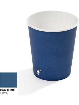 Packtory 8 Oz Single Wall Baskılı Karton Bardak (Lacivert) 50 Adet