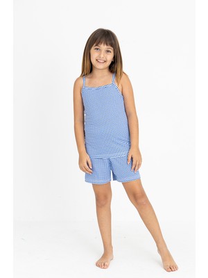 Kız Çocuk Pamuklu Ip Askılı Şortlu Pijama Takımı