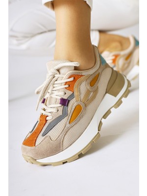 Bisera Nud Triko-Süet Spor Ayakkabı