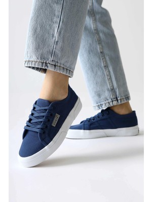 Timon Lacivert Rahat Taban Keten Sneakers