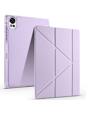 Huawei Matepad 12X Yatay ve Dikey Standlı Antişok Köşe Korumalı Kalemlikli Origami Slikon Kılıf