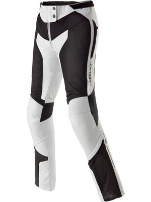 Clover Airjet-6 Korumalı Yazlık Kadın Motosiklet Pantolonu Siyah  Gri