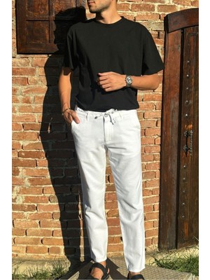 Erkek, Ayarlanabilir bel, Regular-Fit, Old Money Culture, Pamuklu, keten görünümlü pantolon 166-1