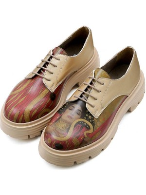 Kadın Vegan Deri Krem Günlük Ayakkabı - Shine Tasarım