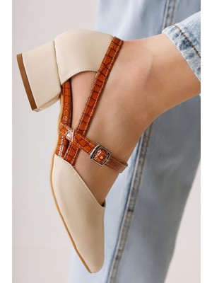 Bricken Ten Sivri Burun Alçak Topuklu Ayakkabı